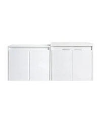 Sillysis 47 Inch Wall Mounted Bathroom Vanity with Resin Sink, Soft Close Doors, Water-Resistant Cabinet, Large Wall Storage