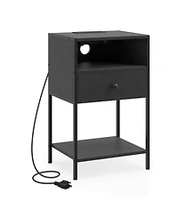 Slickblue Nightstand with Built-In Charging Station, Usb Ports and Power Outlets