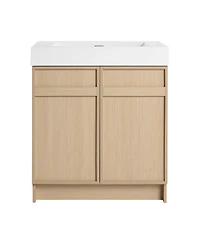 Sillysis 30 Inch Bathroom Vanity with Resin Sink, Soft Close Doors, Adjustable Shelf, Ample Storage for Modern Bathrooms