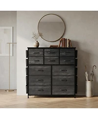homfan 39 Inch Engineered Wood 12-Drawer Storage Cabinet with Metal Frame, Fabric Dresser Tower for Bedroom Closet Organizer