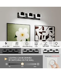 Midola 3 Lights Modern Vanity Light Up and Down Led Vanity Light Fixtures Bathroom Wall Light Over Mirror 6000K