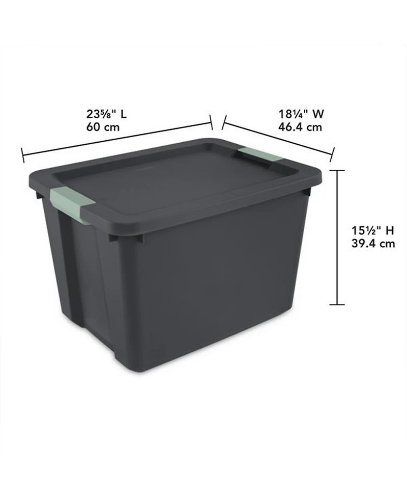 Sterilite 6 Pack 20 Gallon Latch Tote, Stackable Plastic Storage Bin Container