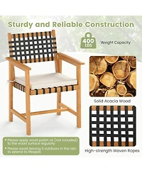 Sugift 6-Piece Farmhouse Acacia Wood Patio Dining Furniture Set