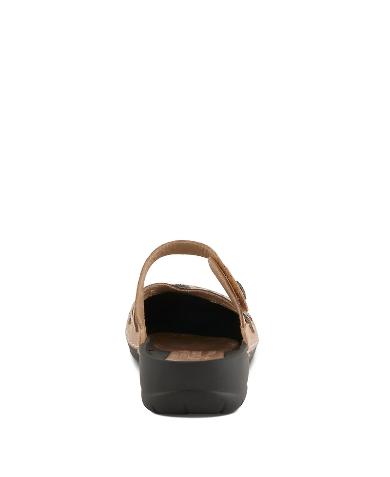 L'Artiste Women's Copa Backless Slip-On with Laser-Cut Detail