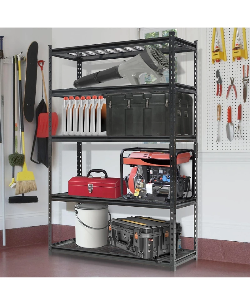 homfan 5 Tier Storage Shelf, 72 Inch Heavy Duty Metal Shelving Unit with Adjustable Shelves for Pantry or Basement