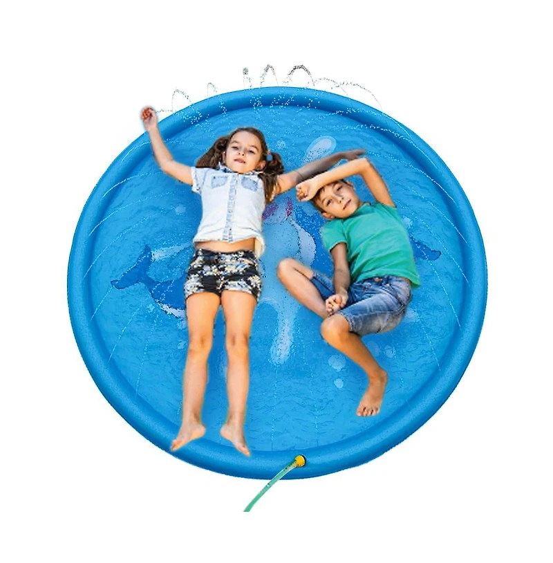 Cowin Splash Pad 67" Sprinkler Play Mat Kid Dog Pad Sprinkler Pool Backyard Water Mat