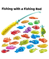Gnuadz Fishing Game 51 Fish Rod Net Bath Outdoor Party Kids Toy