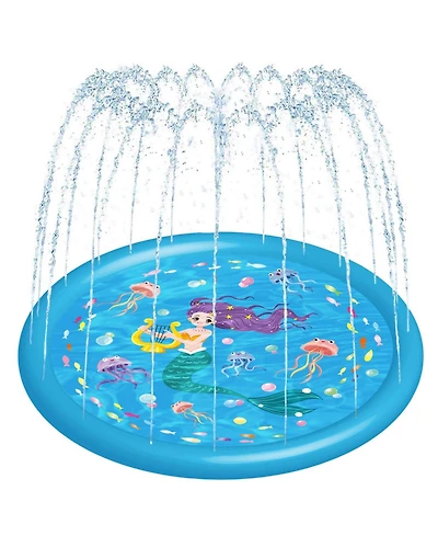 Aofar 60" Sprinkler Splash Pad Pool Play Mat Mermaid