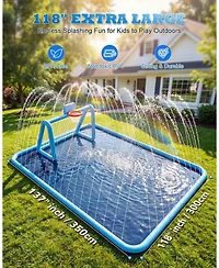 Aofar 3-in-1 Splash Pad Sprinkler Soccer Basketball Water Mat