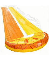 Aofar 20Ft PineLawn Water Slide Bodyboards Sprinkler Race Lane Outdoor Pool Game