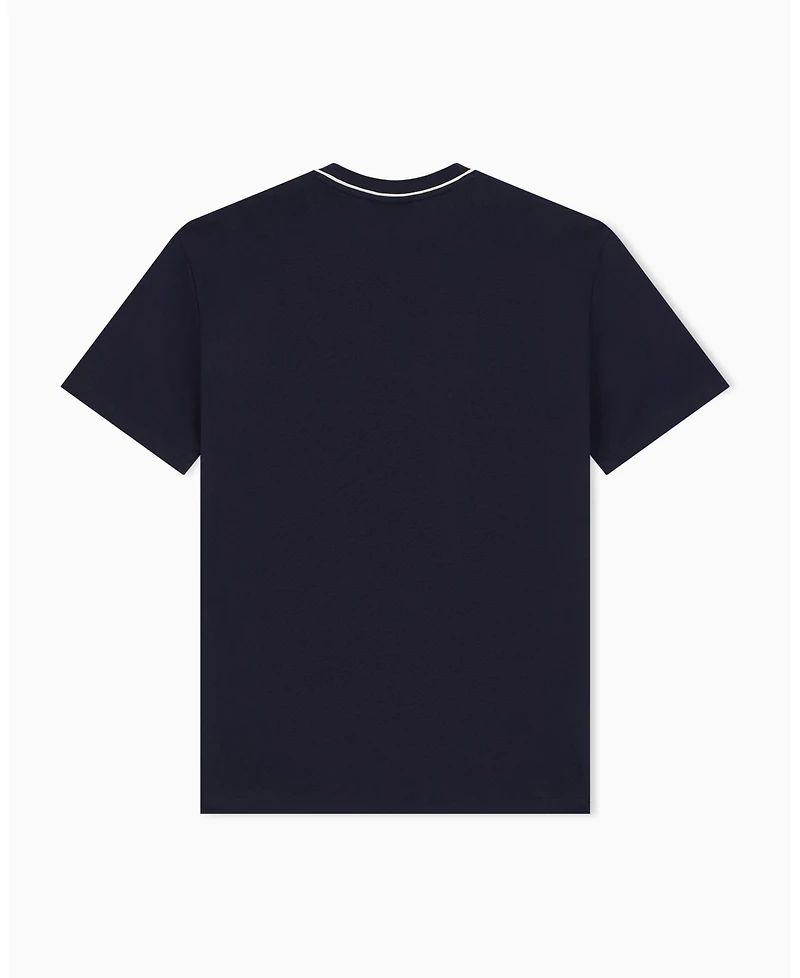A|X Armani Exchange Men's Short Sleeve Neck Piping Badge logo Regular Fit T-Shirt