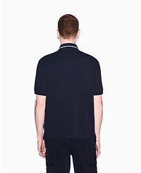 A|X Armani Exchange Men's Pique Tipping Wording Polo Shirt