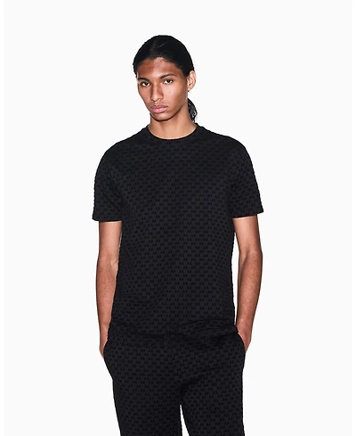 A|X Armani Exchange Men's Flocked All Over Logo T-Shirt