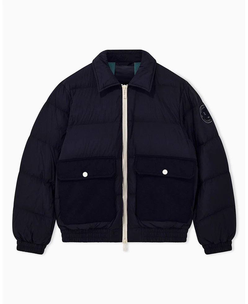 A|X Armani Exchange Men's Crossover Sherpa Collar Down Bomber Jacket