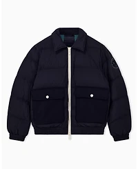A|X Armani Exchange Men's Crossover Sherpa Collar Down Bomber Jacket
