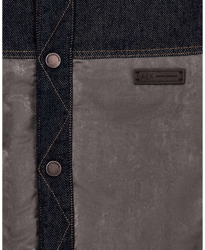 A|X Armani Exchange Men's Mixed Media Denim Jacket