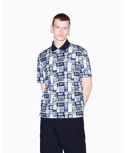 A|X Armani Exchange Men's Collage Logo Polo Shirt