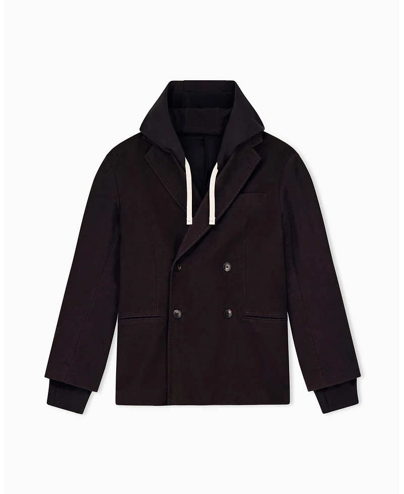 A|X Armani Exchange Men's Crossover Double Breasted Blazer Hoodie