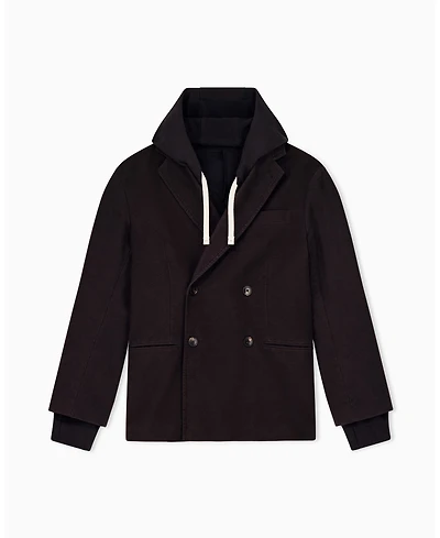 A|X Armani Exchange Men's Crossover Double Breasted Blazer Hoodie