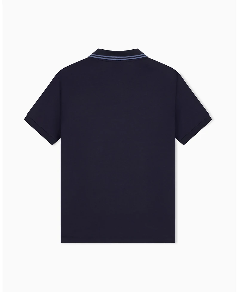 A|X Armani Exchange Men's Mercerized Tipping Johnny Collar Polo Shirt