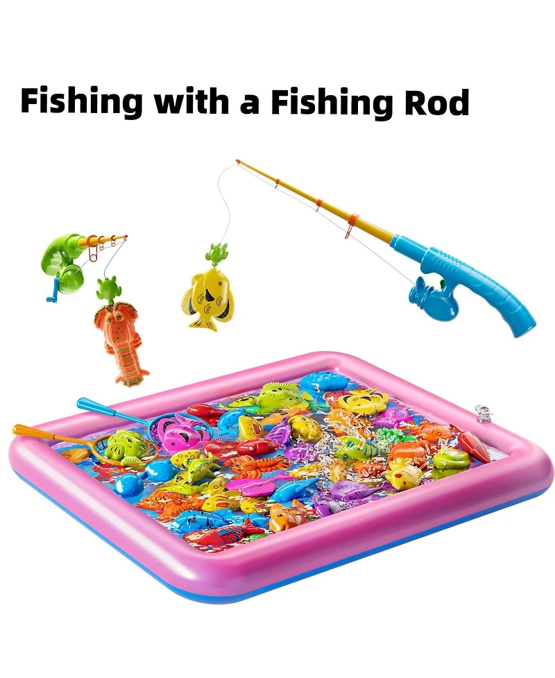 Gnuadz Fishing Game Toy Magnetic Pole Pool Water Play Kids Gift
