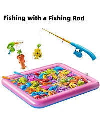 Gnuadz Fishing Game Toy Magnetic Pole Pool Water Play Kids Gift