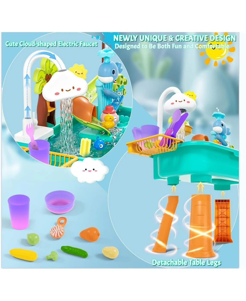 Gnuadz Kids Water Table Electric Pump Beach Play Outdoor Summer Toy