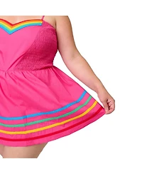 Unique Vintage Plus 1940s Smocked Skirted Romper
