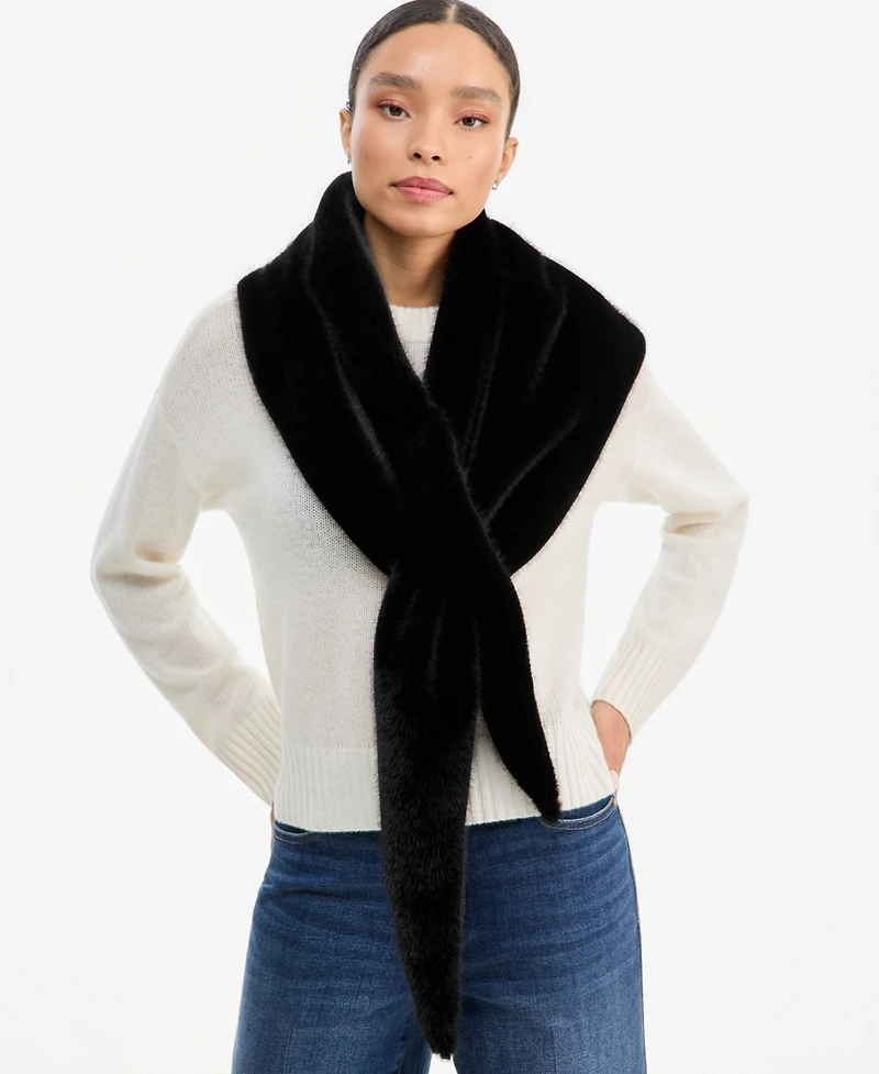 I.n.c. International Concepts Women's Faux-Fur Triangle Scarf, Macy's Exclusive