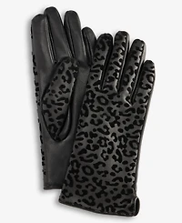 I.n.c. International Concepts Women's Leopard-Print Flocked Gloves, Macy's Exclusive