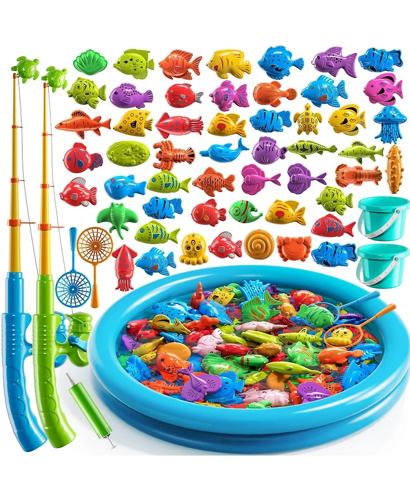 Gnuadz Fishing Game Pool Rod Net Summer Play Indoor Outdoor Gift Boy