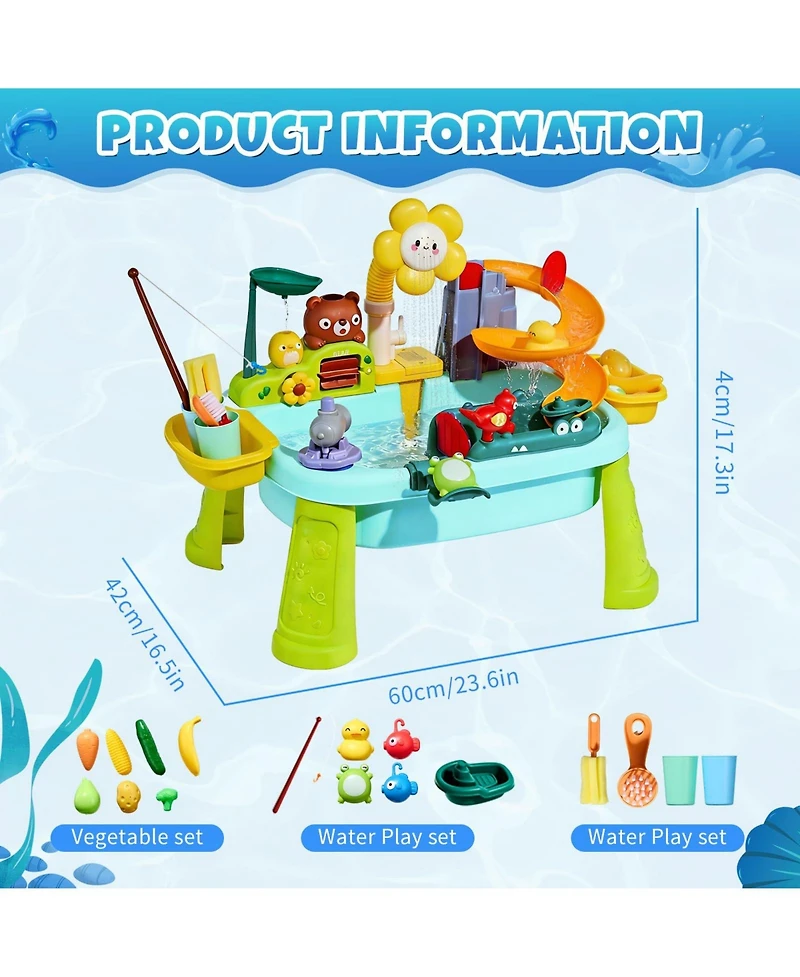 Gnuadz Sand Water Table Electric Pump Kitchen Play Sink Kids Toys
