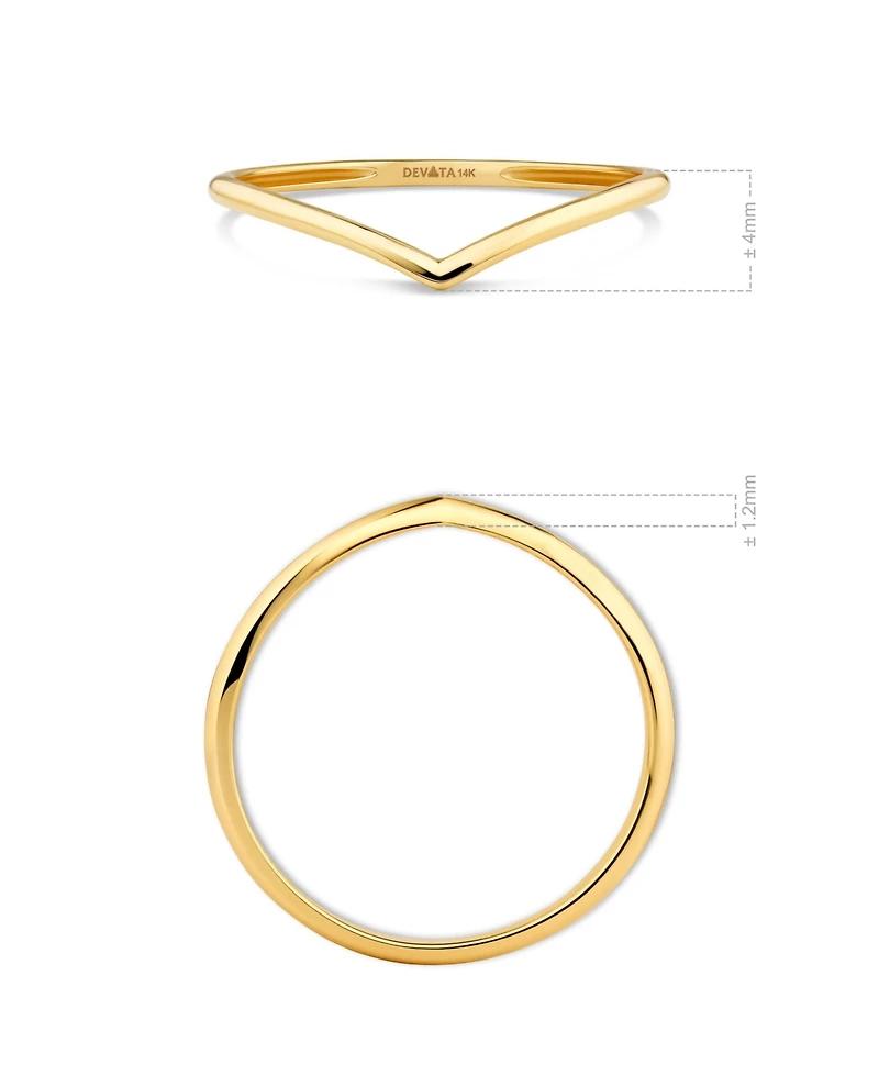 Devata Chevron Ring in 14K Gold