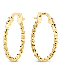 Devata Twisted Rope Hoop Earrings in 14K Gold