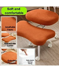 Rainsken Meditation chair, Corduroy fabric, with lumbar support and a height, Heart-Shaped Backrest, Adjustable Height, for Office, Study