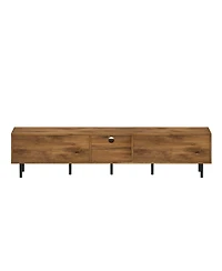 Rainsken 78" Modern Tv Stand, for TVs Up to 85", with Checkered Cabinet Doors, Storage Drawers and Open Shelves, for Living room, Bedroom