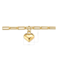Devata Heart Charm Paperclip Chain Bracelet in 14K Gold