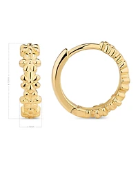 Devata Daisy Flower Hoop Earrings in 14K Gold