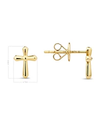 Devata Cross Stud Earrings in 14K Gold