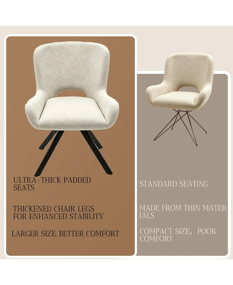 Rainsken Dining Chairs Set of 2, Fabric Frame, Upholstered Dining Chairs, for Dining Room/Kitchen/Living Room
