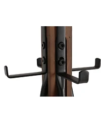 Rainsken Freestanding Coat Rack, Wood & Metal Coat Hanger Stand with Hooks, Multifunctional Home Furniture for Bedroom and Living Room