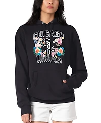 G-iii 4Her by Carl Banks Women's Black Chicago White Sox Flowers Graphic Pullover Hoodie
