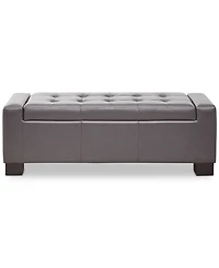 Clay Faux-Leather Storage Ottoman