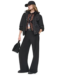 Dkny Women's Hooded Bubble Hem Rain jacket