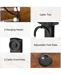 Gouun Electric Adjustable Standing Desk with Two Hanging Hooks and Led Display