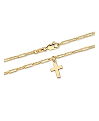 Devata Cross Charm Paperclip Chain Bracelet in 14K Gold