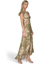 Calvin Klein Women's Printed V-Neck Midi Dress