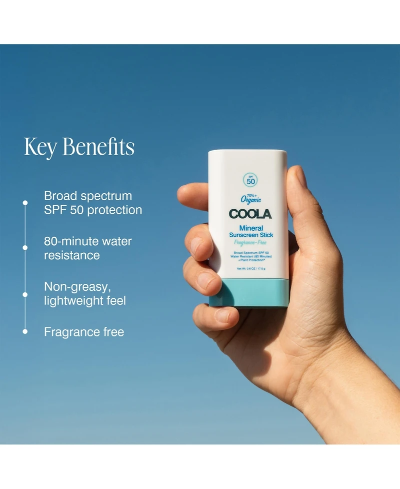 Coola Mineral Stick Sun Protection Factor 50, 0.6 oz.