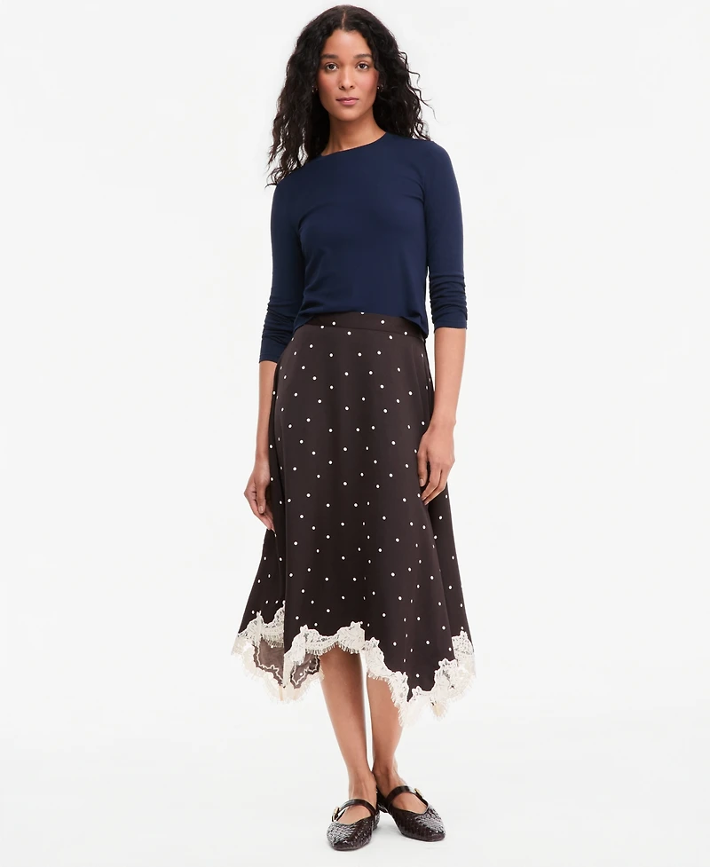On 34th Women's Lace-Trim Handkerchief-Hem Midi Skirt, Macy's Exclusive