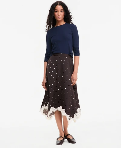 On 34th Women's Lace-Trim Handkerchief-Hem Midi Skirt, Macy's Exclusive